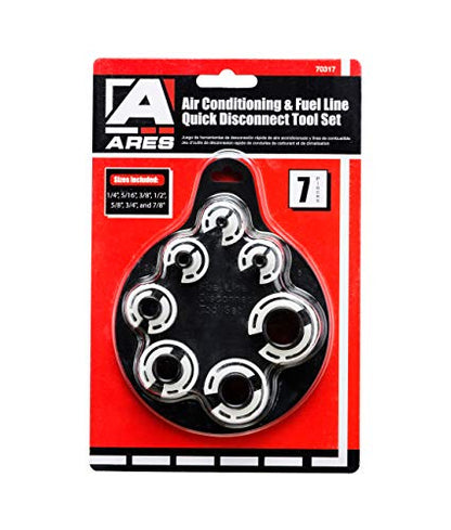 ARES 70317 - Air Conditioner and Fuel Line Disconnect Tool Set - Quick Disconnect Tool - 7 Popular SAE Standard Sizes for Multiple Applications - Sizes 1/4-Inch to 7/8-Inch