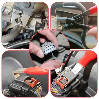 5Pcs Electrical Disconnect Pliers for Cars | Automotive Connector Separator Tool, Hose Clamp Pliers with 8Pcs Terminal Pin Removal Tools, Fuel Line Petrol Clip
