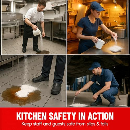 SHURFOOT 6lb Non-Slip Oil Absorbent - Provides Ice Traction & Vapor Suppression - Spill Control for Blood, Water & Oils - USDA Approved - Floor Dry Absorbent Odorless - Fire-Safe & Dustless - size: 6 LB