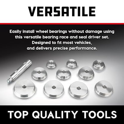 Powerbuilt 11 Piece Master Bearing Race and Seal Driver Tool Set, Bearing Press Kit, Seal Installer Bearing Driver Kit for Bearing Installation, Storage Case - 648996 - style: 11 Piece