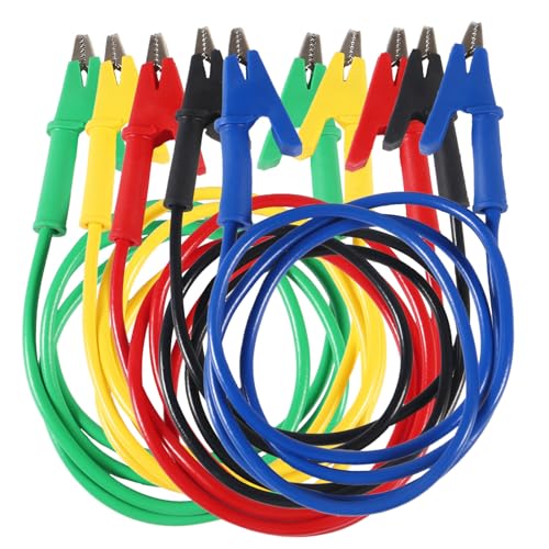 5PCS Alligator Clips Electrical, 1000V 15A Alligator Clips with Wires, 1M Dual-Ended Alligator Clip Test Leads, Flexible Copper Jumper Wires with Gator Clip for Electrical Testing, Circuit Connection - color: Alligator Clips to Alligator Clips