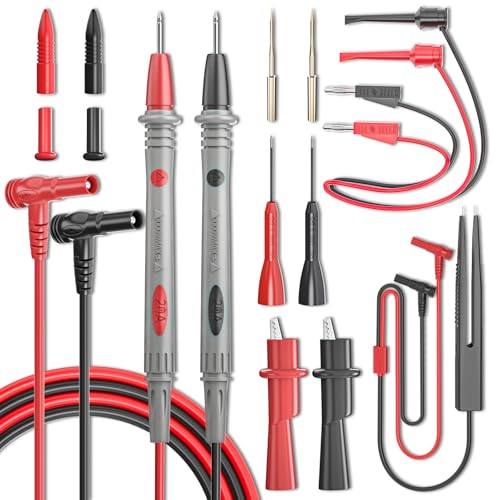 Goupchn Multimeter Test Leads Kit 13PCS Digital Electrical Testing | Probes Set with Alligator Clips, Stackable Banana Plug to Hook Wires, Test Tweezers for Digital Electrical Testing - style: 13PCS