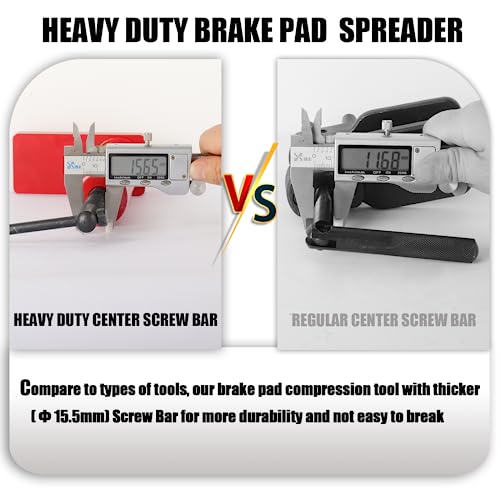 BILITOOLS Brake Caliper Compression Tool, Multi Piston Brake Caliper Tool | Heavy Duty Brake Pad Caliper Spreader Universal for 1, 2, 4 & 6 Piston - color: Red, style: Hand Operation