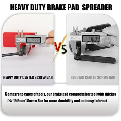 BILITOOLS Brake Caliper Compression Tool, Multi Piston Brake Caliper Tool | Heavy Duty Brake Pad Caliper Spreader Universal for 1, 2, 4 & 6 Piston - color: Red, style: Hand Operation