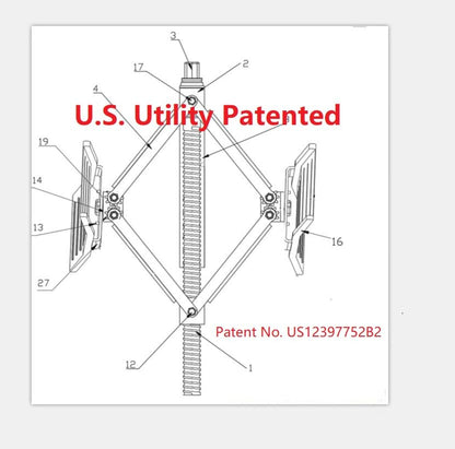 Camper Wheel Chock, Heavy Duty Rotatable X Shaped Stabilizer for RV Trailer (Drill Adjusted), 2 Sets of Tire Lock Chocks (Patented)