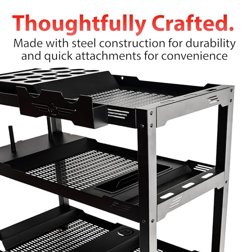Adam's Polishes Professional Detail Cart Powder Coated Metal Car Detailing Cart for Garage | Storage Space, Rolling Premium Locking Casters, Polisher Holders, Heavy Duty Workshop, Detailers Garage - size: Professional Detailing Cart