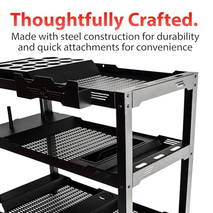 Adam's Polishes Professional Detail Cart Powder Coated Metal Car Detailing Cart for Garage | Storage Space, Rolling Premium Locking Casters, Polisher Holders, Heavy Duty Workshop, Detailers Garage - size: Professional Detailing Cart