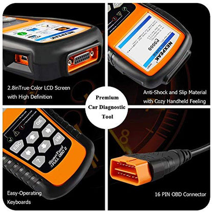 NEXPEAK OBD2 Scanner, NX501 Enhanced OBD II Auto Code Reader, Car Diagnostic Scan Tool Vehicle Check Engine Light Analyzer for All OBDII Vehicles After 1996 Colorful