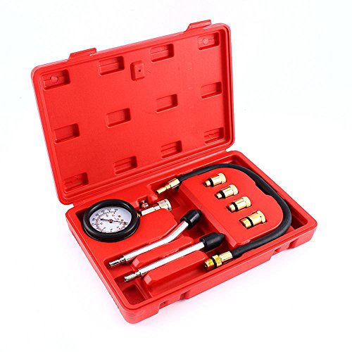 Gasoline Engine Compression Tester Kit Professional Gauge for Car Motorcycle Tool Set with 0-300 Psi Display