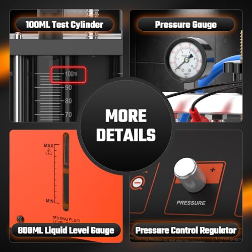 Fuel Injector Cleaner Tester Machine, 13 Test Modes 110V Ultrasonic Fuel Injector Cleaner Kit with Heating, 4-Cylinder Auto Fuel Injector Tester for Diesel Gasoline Car Motorcycle