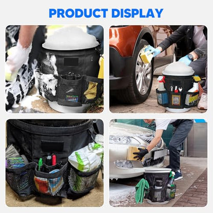 Multi Purpose Car Bucket Wash Tool Organizer Container, Fishing Storage Bag for 5 Gallon Bucket Hiking Camping Cooking Cleaning Garden Fishing Tools Supplier Bag Only