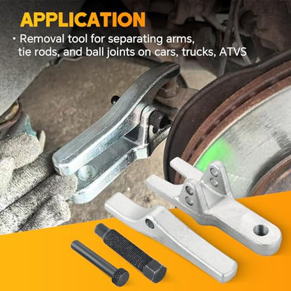 Ball Joint Separator 1-1/8" to 2-1/8" Adjustable | Ball Joint Removal Tool for Separating Arms, Tie Rods, and Ball Joints on Cars, Light Trucks, ATVs Tie Rod Removal Tool