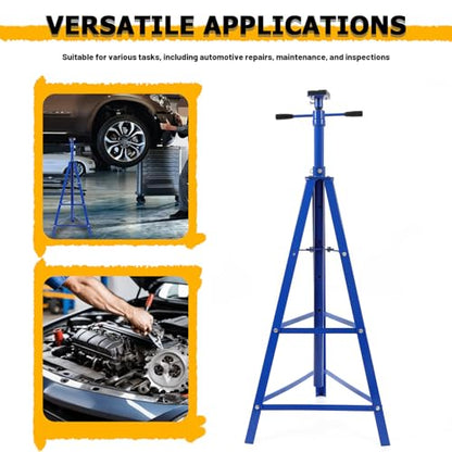 KUAFU Adjustable Under Hoist Tripod Stand, 4500 LBS Load Capacity, 2 Ton | High Lift Jack Stand Reach Under Hoist Stand for Repair Shops, Garages and DIY, 58.35"-81.18" Steel Powder Coated Blue - size: Blue