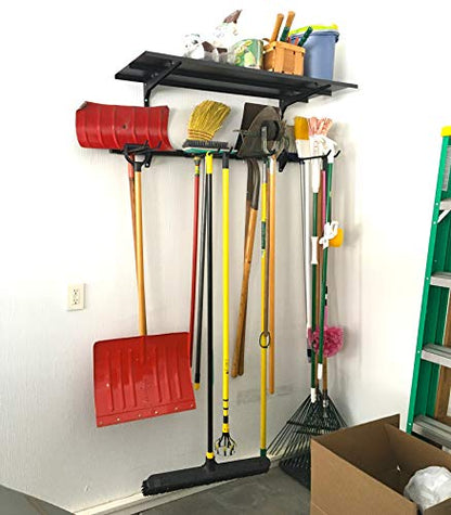 StoreYourBoard Tool Max Garage Storage Rack Shelf – Adjustable Wall Mount Garage Tool Organizer, Heavy Duty Steel Tool Rack with Shelf, Holds up to 300 lbs - style: Tool Rack + Shelf