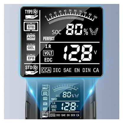 12V 24V LCD Digital Car Battery Tester Automotive Cranking Charging Test Analyzer CCA Internal Resistance Measuring Instrument Fast Accurate Detection