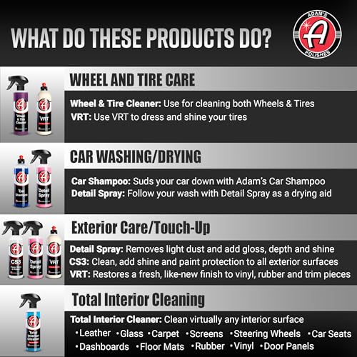 Adam's Polishes Essential Car Wash Kit (14-Item) - Auto Detailing Car Care Cleaning Kit Car & Truck Lovers, Dads, Moms and DIYers - style: Essential (14-item)