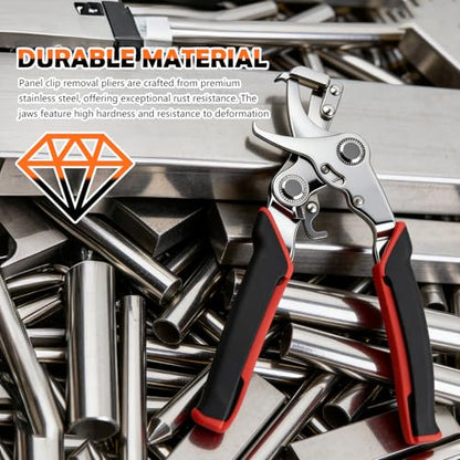 2026 New Car Clip Pliers and Disassembly Tools,Stainless Steel Spring Loaded Clip Removal Pliers,Universal Clips Removal Tool for Car Interior Panel Bumper Door Clips Rivets