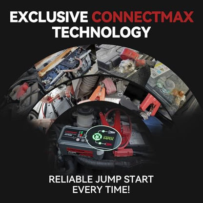 LOKITHOR JC400 9-in-1 Battery Charger and Jump Starter, 2500A 12V Portable Jump Box for Car Upto 8.5L Gas/6.5L Diesel, 750mA/1A/2A, 6V/12V Automotive Battery Maintainer, Trickle Charger and Desulfator