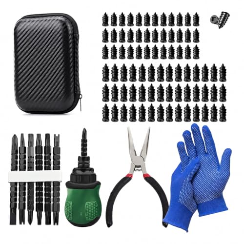 Tire Repair Nails with Case & Maintenance Tools,78Pcs Tire Repair Rubber Nails Kit for Car, Motorcycle, Bike, ATV, Truck