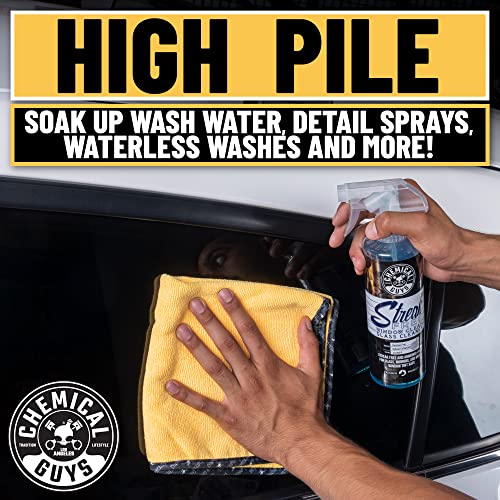 Chemical Guys, Professional Microfiber Towels, 16 x 16 in, Gold, 3 Pack | Ultra-soft, scratch-free towels to buff wax, dry panels and clean glass and interiors, machine washable - color: Yellow, size: 3 Pack