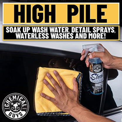 Chemical Guys, Professional Microfiber Towels, 16 x 16 in, Gold, 3 Pack | Ultra-soft, scratch-free towels to buff wax, dry panels and clean glass and interiors, machine washable - color: Yellow, size: 3 Pack