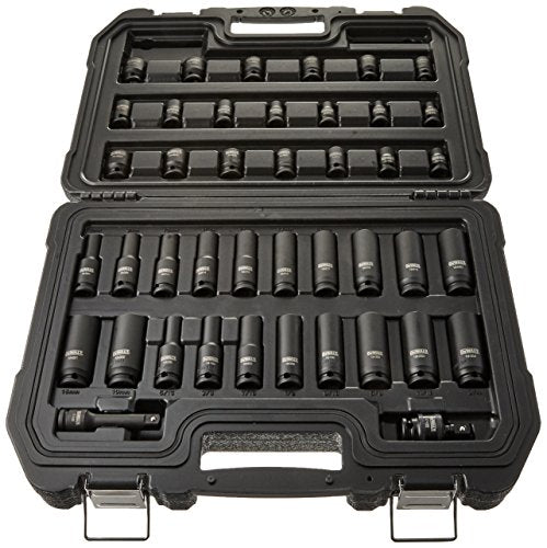 DEWALT Impact Socket Set, Combination, SAE/MM, 3/8-Inch Drive, 42-Piece (DWMT19248) - style: 3/8" Drive