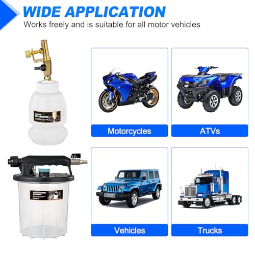 GOOACC Brake Bleeder Kit 3L Pneumatic Brake Bleeder Vacuum Pump One Person Brake Clutch Pressure Bleeder Flush Kit with 3L Fluid Extractor 1L Refilling Bottle 18PCS Adapters Brake System Bleeding Tool - size: 3L Pneumatic