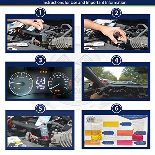 CS Engine Combustion Real-TIME Leak Tester - Cylinder Head Gasket CO2 Head Tester - Test While Driving - Petrol Diesel Gas - Engine Under Load Head Gasket Test Kit- 10 PCS in a Box