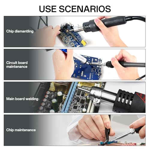 BK701D 700W Soldering Station, 2 In 1 Hot Air Rework & Soldering Iron Station, SMD ESD Safe Solder Station,Electronic Soldering Kit For Mobile Phone Laptop Repair or Circuit Board Soldering - color: Black