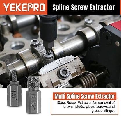 40 Pcs Bolt & Screw Extractor Set with Left Hand Cobalt Drill Bit Set, Easy Out Broken Stripped Screw Removal Tool for Damaged, Frozen, Studs, Rusted, Rounded-Off Bolts, Nuts & Screws, T15139 - size: 40-Piece Bolt & Screw Extractor Set