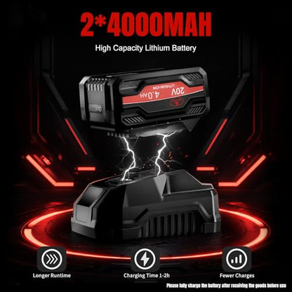 AEROPRO TOOLS Cordless Impact Wrench Kit, 1750N.m (1290Ft-lbs) High Torque 1/2 Brushless Impact Gun, 20V Power Impact Driver, 2x 4.0Ah Battery, 5 Sockets, Electric Impact Driver for Car Truck RV