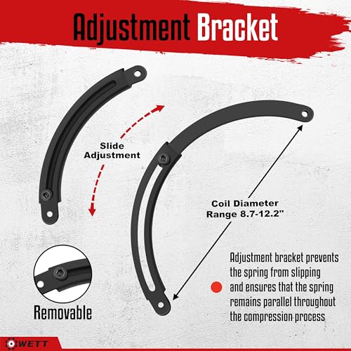 WETT Coil Spring Compressor Tool Set, 2-Piece Heavy Duty Strut Spring Compressor Tool with Extendable Bracket, 2645LB Capacity Automotive Spring Compressor Tools for Car, Truck, UTV, ATV