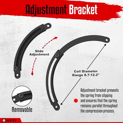 WETT Coil Spring Compressor Tool Set, 2-Piece Heavy Duty Strut Spring Compressor Tool with Extendable Bracket, 2645LB Capacity Automotive Spring Compressor Tools for Car, Truck, UTV, ATV