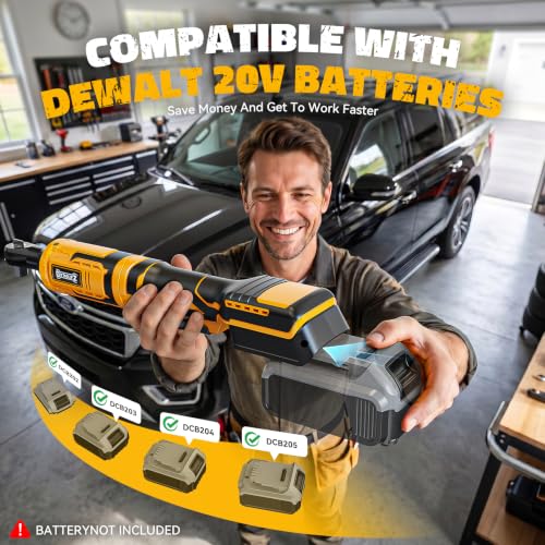 DIYtoolifz 3/8" Cordless Ratchet Wrench 95 ft-lbs with 13 pcs Socket set | Compatible with Dewalt 20V Battery, Variable Speed Electric Ratchet, 1/2" & 1/4" Adapters, and 3" Extension Bar, Tool Only