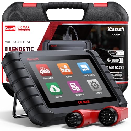 iCarsoft CR MAX 2025 Bidirectional Scan Tool All System 49+ Services and 47+ Special Functions Full Active Test OBD2 Scanner Diagnostic Tool Car Code Reader CAN FD with 38 Pin for Benz 20 Pin for BMW - size: CR MAX 2025 with 2 Pin Adapters