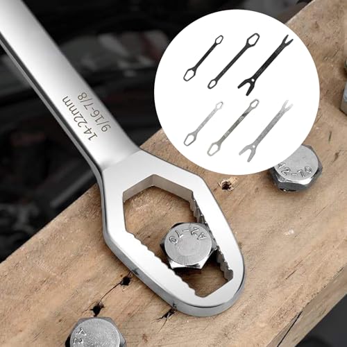 3Pcs Universal Self Adjusting Wrench Set Auto Tightening Double Head Spanner Anti Slip Metric SAE Fastener Tool for 6mm-25mm 1/4in-1in Nuts Bolts Garage Automotive Maintenance - color: Silver