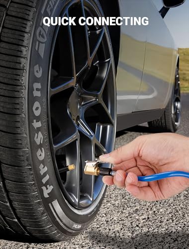 2 Pcs Brass Locking Tire Air Chuck, Tire Inflator Hose Adapter for Twist On Connection Convert to Lock On, No Air Leakage Air Compressor Pump Clip On Tire Chucks, Tire Nozzle with Tire Valve Thread - size: Thread Connector 2pcs