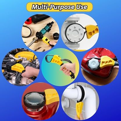 2-Pack Adjustable Rubber Strap Wrench Set, 8" & 6" – Heavy-Duty Non-Slip Oil Filter Wrench & Jar Opener for Plumbing, Water Filter, Shower Head, Sink, Faucet, Pipes & Automotive Use (Yellow)