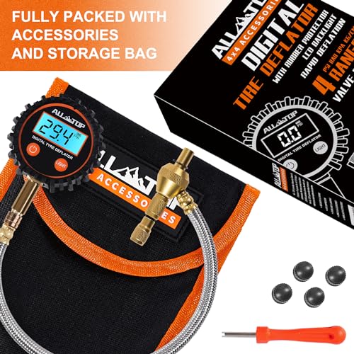 ALL-TOP 4x4 Digital Tire Deflator kit, Professional Tire Pressure Gauge, Air Down Master, Rapid Tire Deflator (250 PSI) - color: Digital Tire Deflator