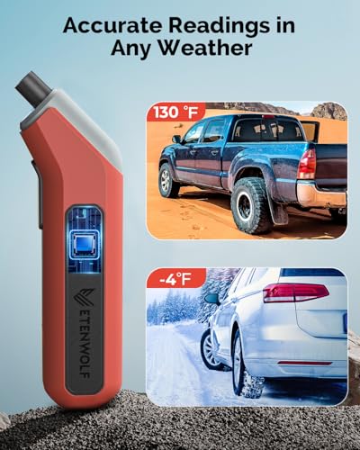 ETENWOLF Digital Tire Pressure Gauge 2 Pack, Industrial Tire Gauge 3-200 PSI, Calibrated to ANSI B40.7 Grade 2A(Plus-Minus 0.5%), Air Pressure Gauge with Replaceable AAA Batteries (Space Grey) - color: space grey