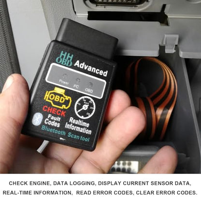 Bluetooth OBD2 Scanner for Car, Wireless OBDII Code Reader Auto Engine Fault Diagnosis Tester, Professional OBD2 Bluetooth Scan Tool Vehicle Interface Adapter for Phone and PC