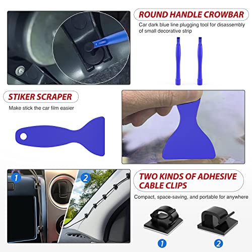 Nilight 200Pcs Trim Removal Tool, Auto Push Pin Bumper Retainer Clip Set Fastener Terminal Remover Adhesive Cable Clips Round Handle Crowbar Kit Car Panel Radio Auto Clip Pliers - color: 200 Clips+ Remover Tools Blue