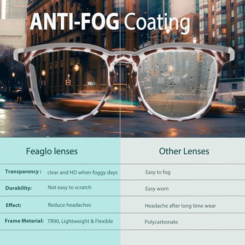 Feaglo Safety Glasses, Anti Fog Safety Goggles for Women Men, Blue Light Blocking Stylish Eye Protection Glasses Side Shield - color: Black+leopard