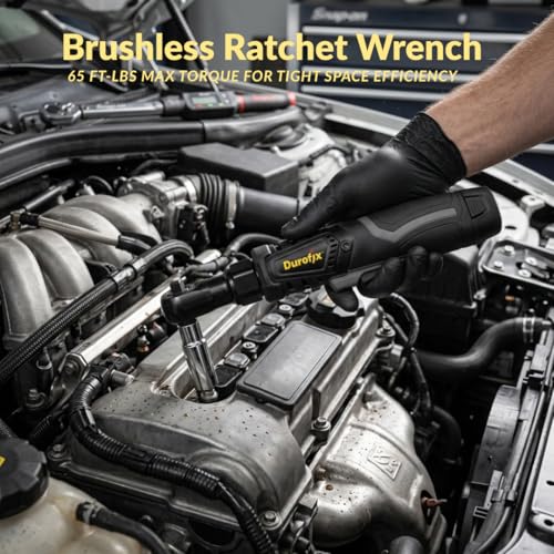 Durofix RW1210-3P G12 Series 12V Li-Ion Cordless 3/8" 65 Ft-Lbs Torque Brushless Ratchet Wrench Tool Kit - style: 1 Battery Kit with Charger