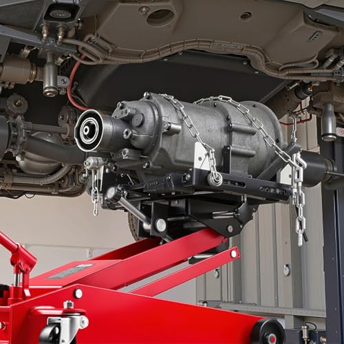 VEVOR Adjustable Floor Transmission Jack 1000 LBS Low Profile Hydraulic Transmission Telescoping Heavy-Duty Lift Jack 6.3-25.2 in Lifting Height, 360° Swivel Front Wheels - size: 1000 lbs