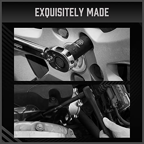 HORUSDY 50-Piece 3/8" Drive Impact Socket Set, Standard SAE (5/16 to 3/4 inch) and Metric (8-22mm) Size, 6 Point, Cr-V, 3/8-Inch Drive Ratchet Wrench, Drive Extension Bar, Impact Universal Joint - style: 50PC 3/8" Master Kit
