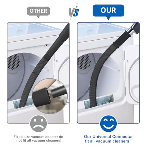 Sealegend Upgrade Dryer Vent Cleaner Kit Vacuum Hose Attachment Compatible with Most Vacuum Cleaner, Quickly Lint Remover Cleaning Supplies, Black - color: Black