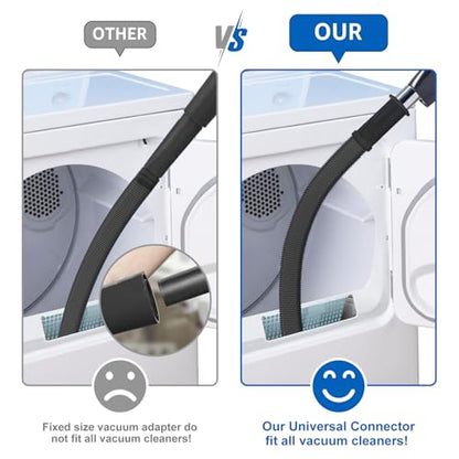Sealegend Upgrade Dryer Vent Cleaner Kit Vacuum Hose Attachment Compatible with Most Vacuum Cleaner, Quickly Lint Remover Cleaning Supplies, Black - color: Black