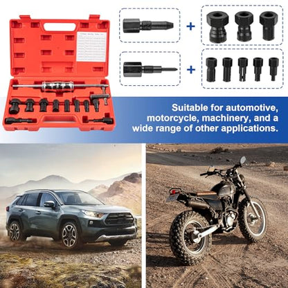 12pcs Blind Hole Collet Bearing Puller Set with Slide Hammer and Expandable Collets 8-32mm, Pilot Bearing Removal Tool for Internal, Wheel Bearings in Automotive and Motorcycle Use