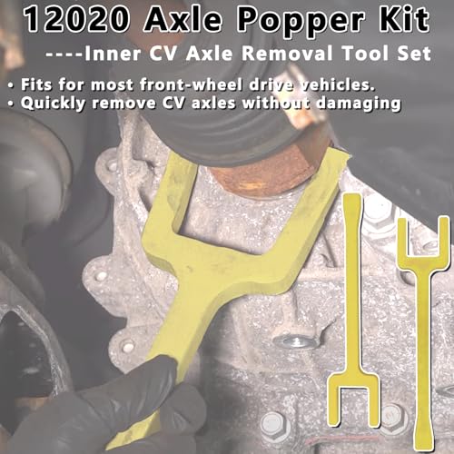 12020 Axle Popper Kit 2PC CV Axle Removal Tool for Most FWD Front Wheel Drive Vehicles Removing Stuck Half Shaft Fixing Damaged CV Joints CV Axle Puller, Gold
